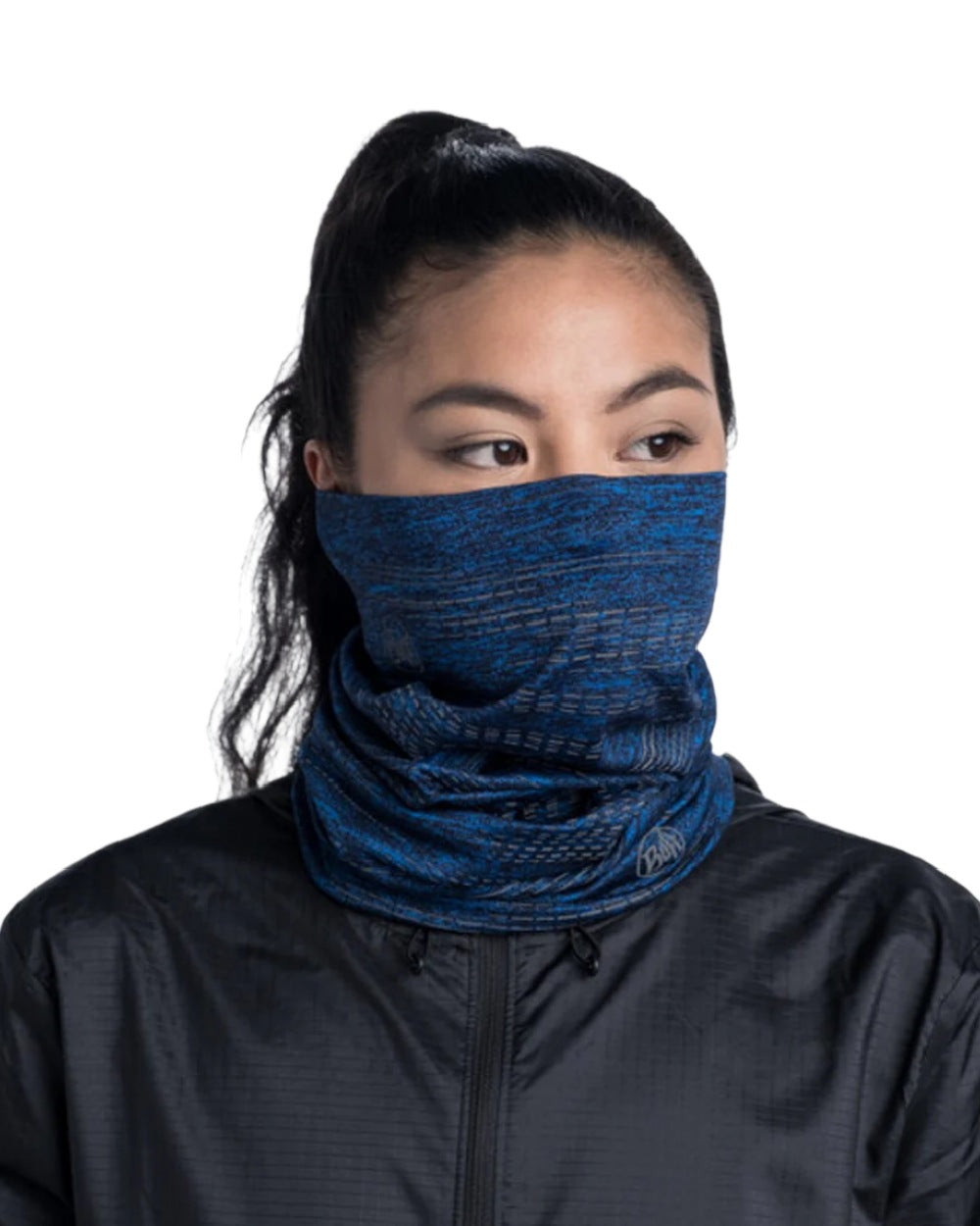 Blue Coloured Buff DryFlx Neck Gaiter on white background #colour_blue