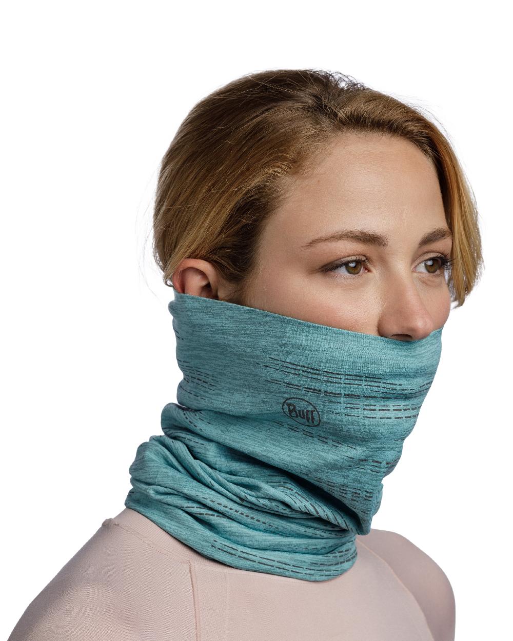 Pool Coloured Buff DryFlx Neck Gaiter on white background #colour_pool