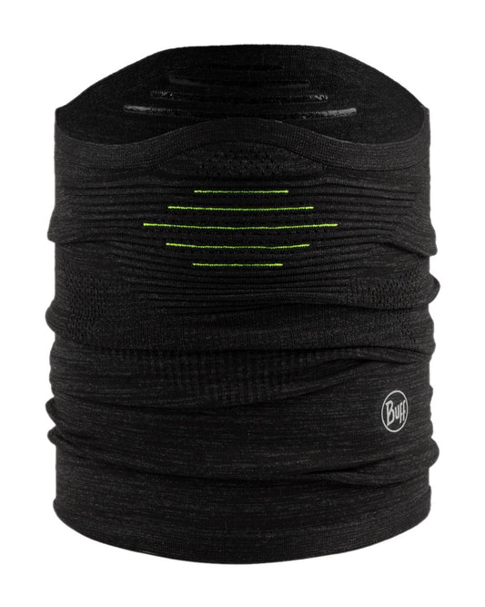 Black Coloured Buff DryFlx Pro Neck Warmer on white background #colour_black
