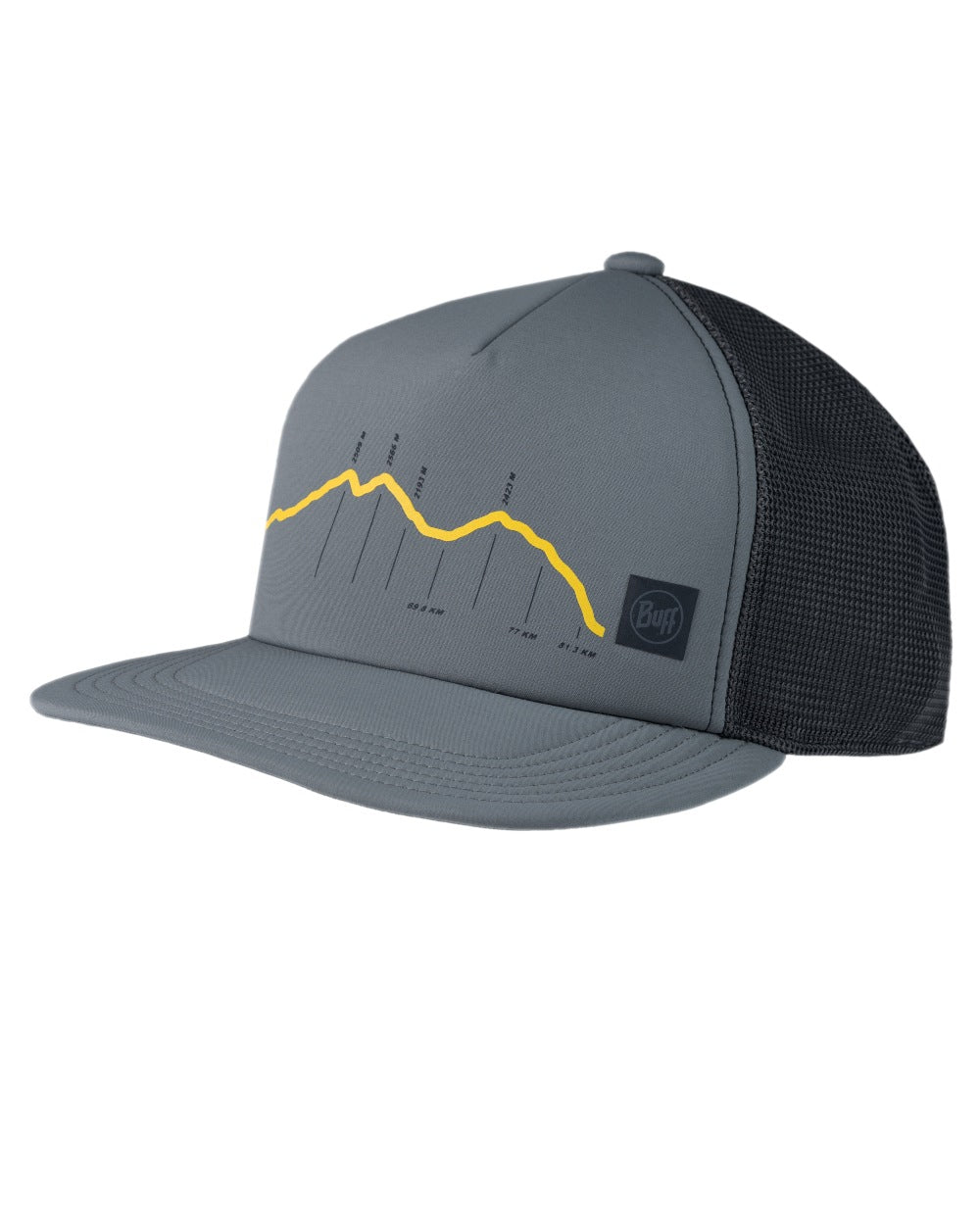 Ash Coloured Buff Explore Trucker Cap on white background #colour_ash