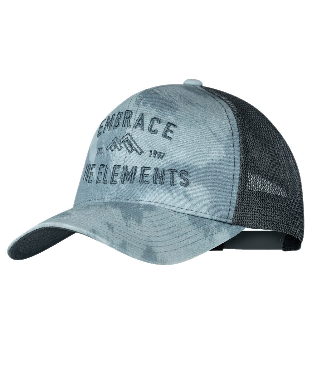 Mist Coloured Buff Explore Trucker Cap on white background #colour_mist