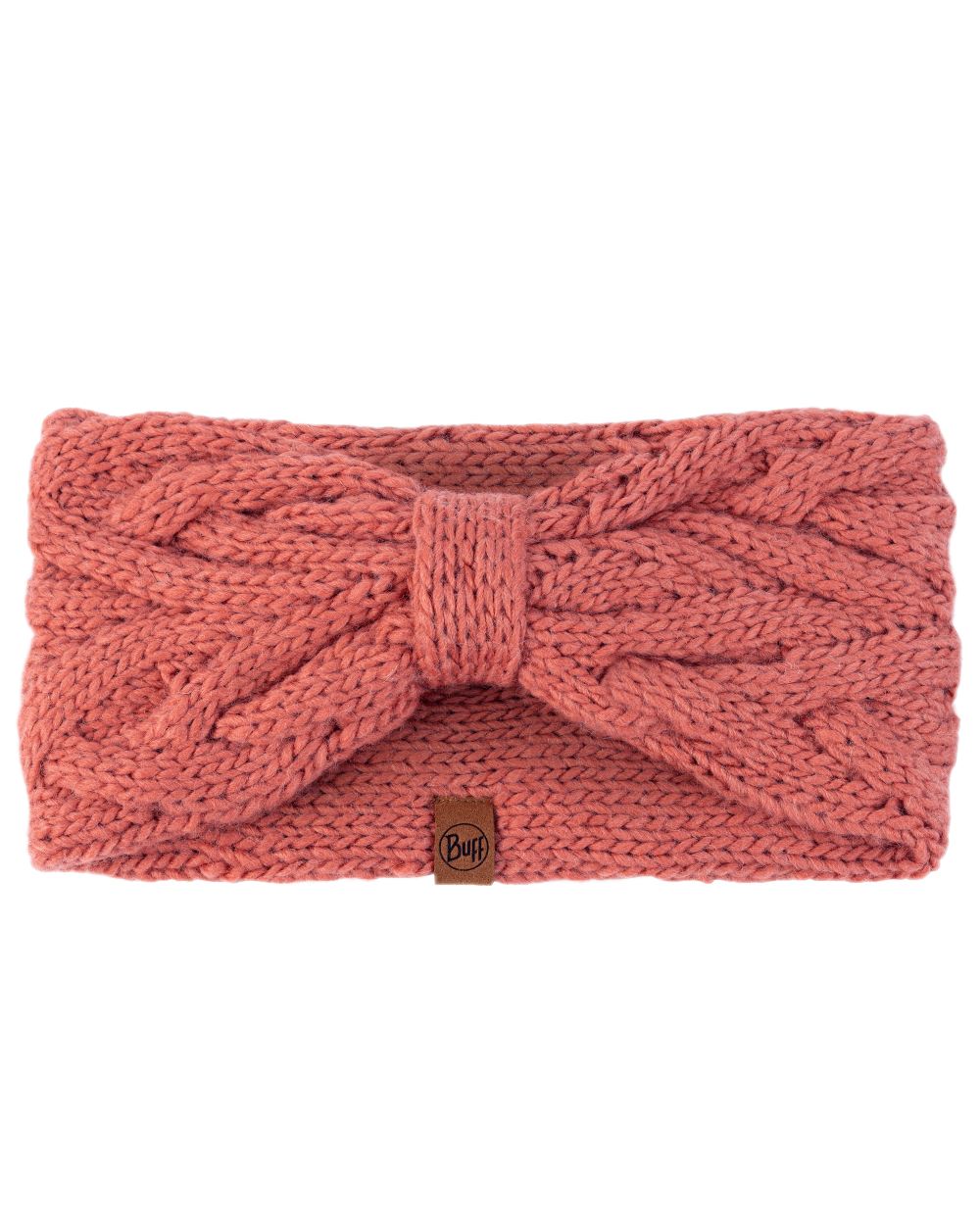 Crimson Red Coloured Buff Caryn Knitted Headband on white background #colour_crimson-red