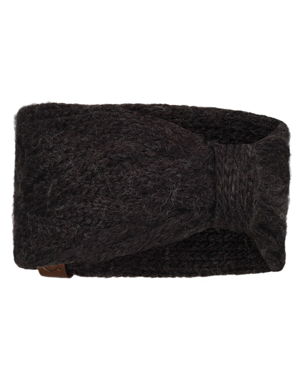 Graphite Coloured Buff Caryn Knitted Headband on white background #colour_graphite