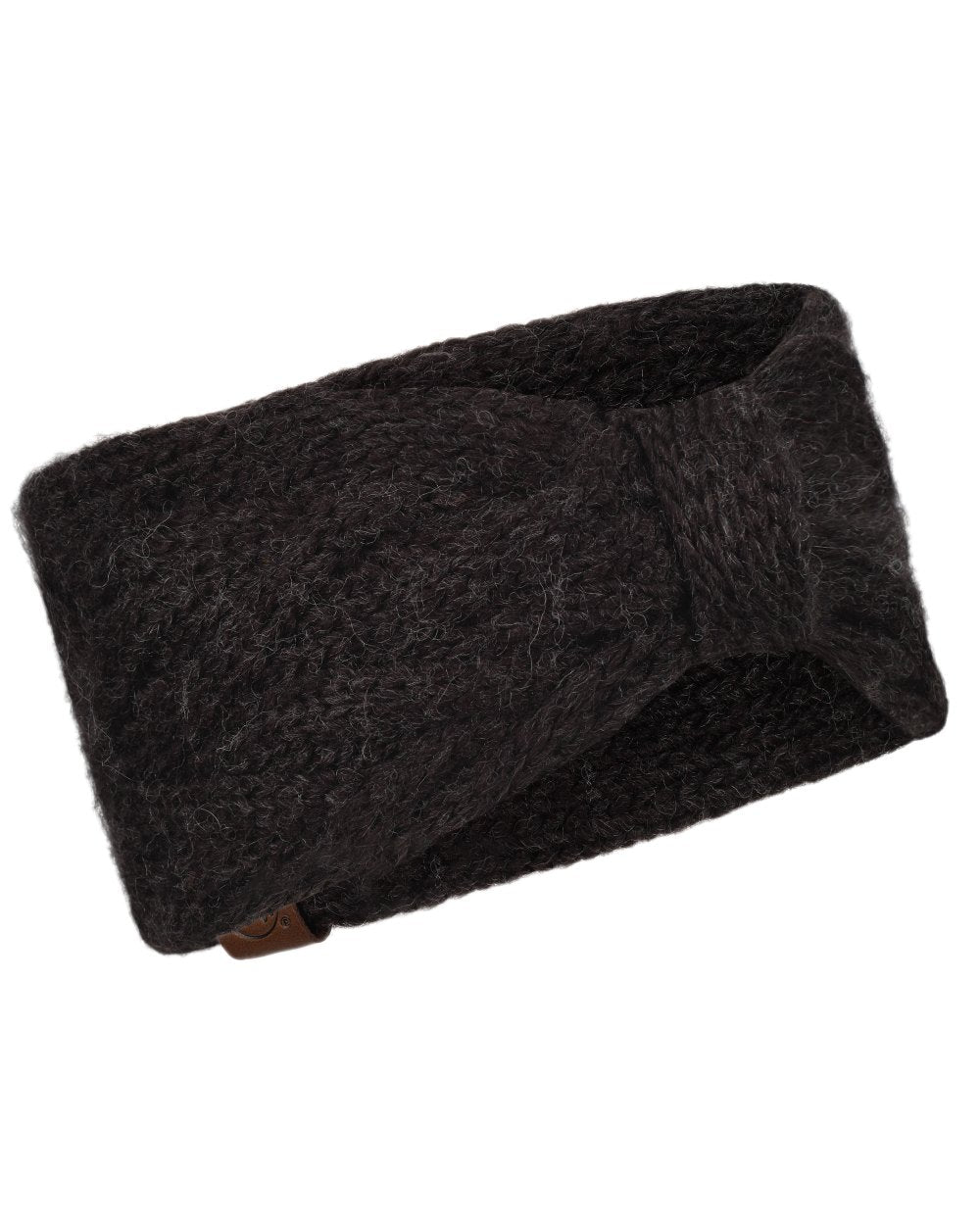 Graphite Coloured Buff Caryn Knitted Headband on white background #colour_graphite