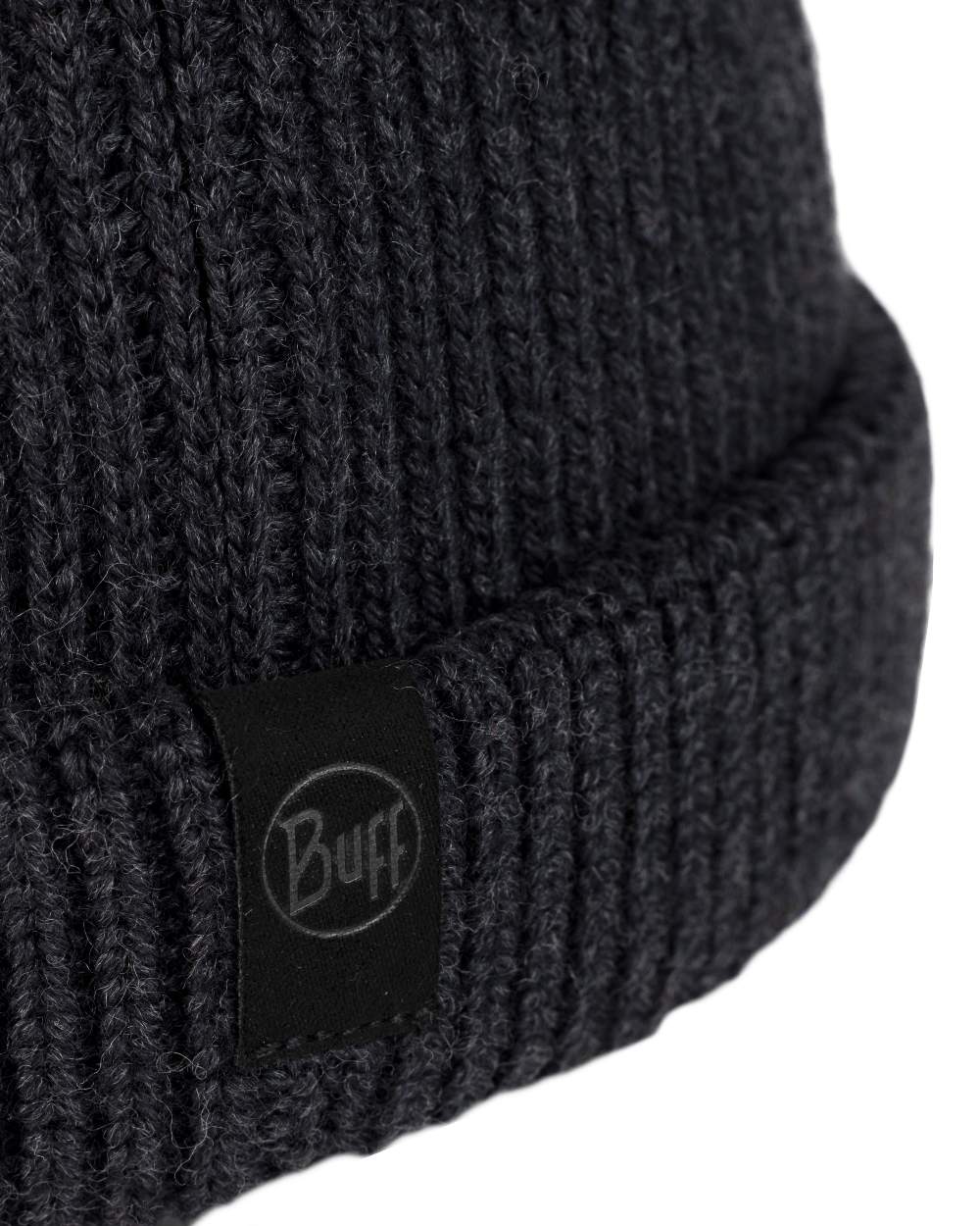 Graphite Coloured Buff Knitted Ervin Beanie on white background #colour_graphite