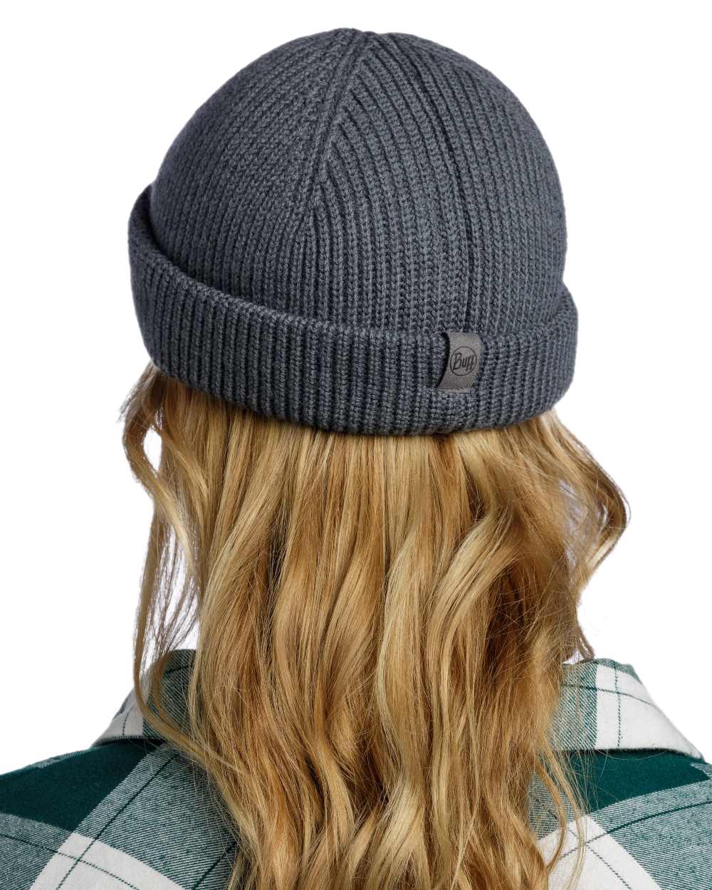 Grey Coloured Buff Knitted Ervin Beanie on white background #colour_grey