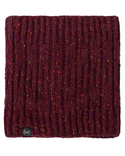 Dahlia Coloured Buff Kim Knitted Fleece Neckwarmer on white background #colour_dahlia