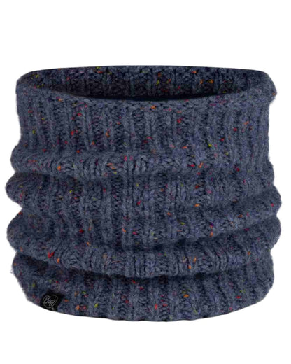 Water Coloured Buff Kim Knitted Fleece Neckwarmer on white background #colour_water