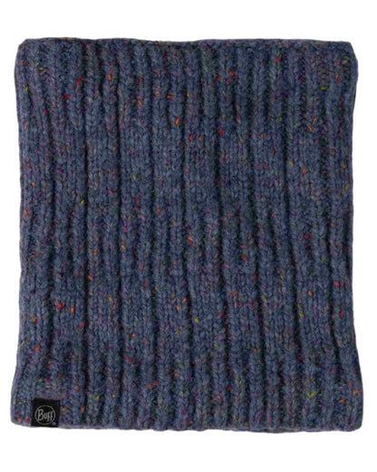 Water Coloured Buff Kim Knitted Fleece Neckwarmer on white background #colour_water