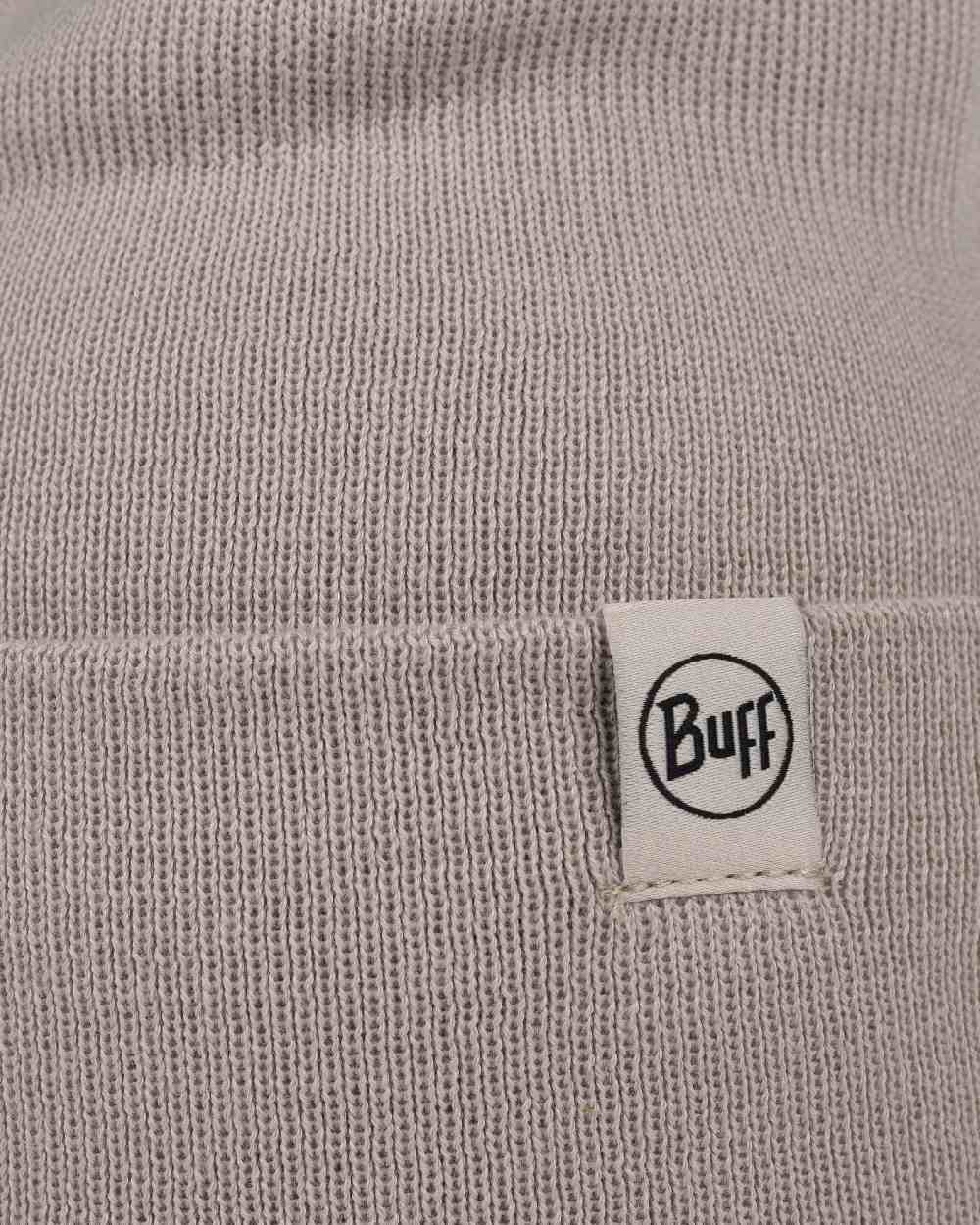 Birch Grey Coloured Buff Linon Knitted Beanie on white background #colour_birch-grey