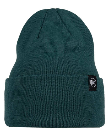 Silversage Coloured Buff Linon Knitted Beanie on white background #colour_silversage