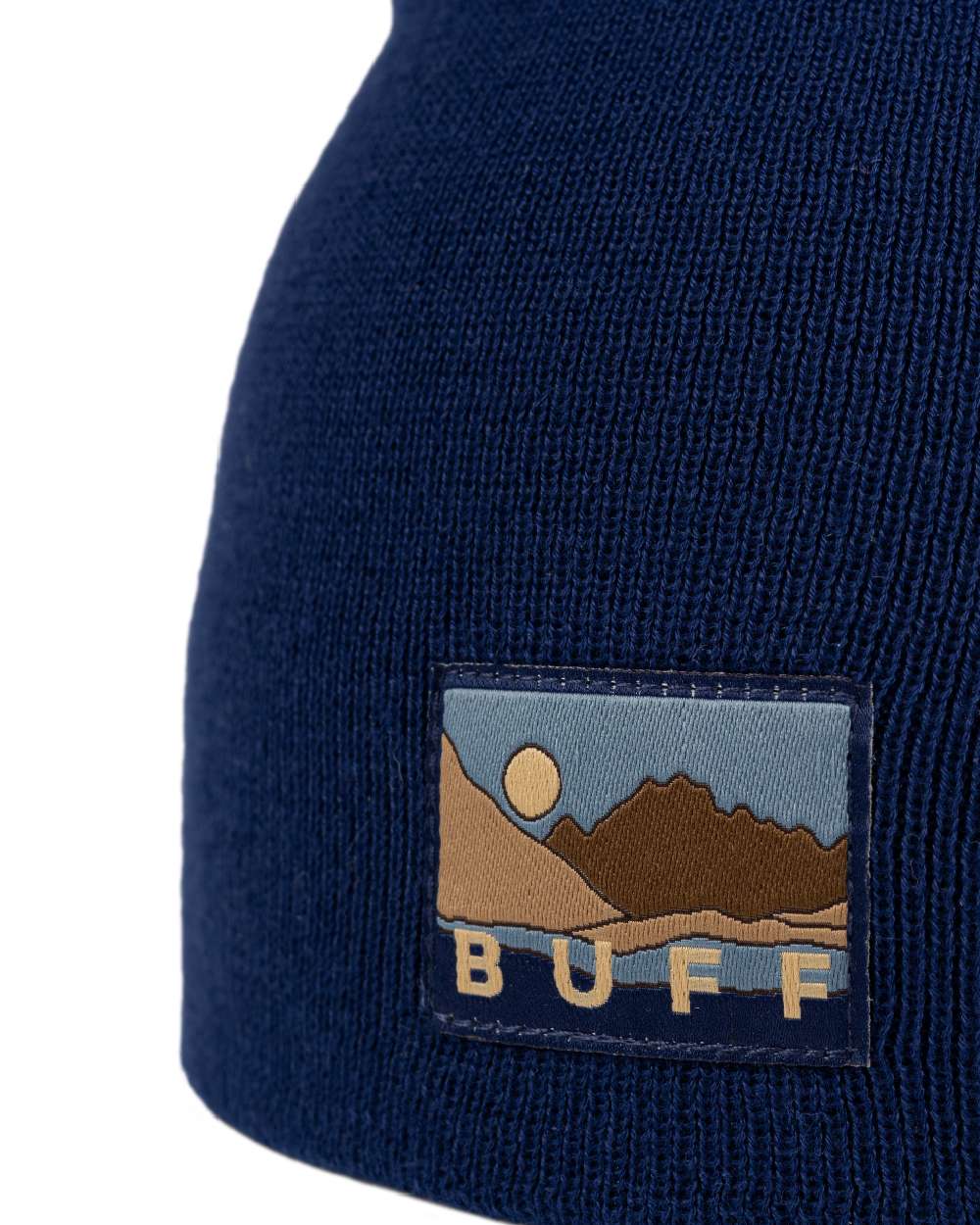 Midnight Coloured Buff Lilon Knitted Long Beanie on white background #colour_midnight