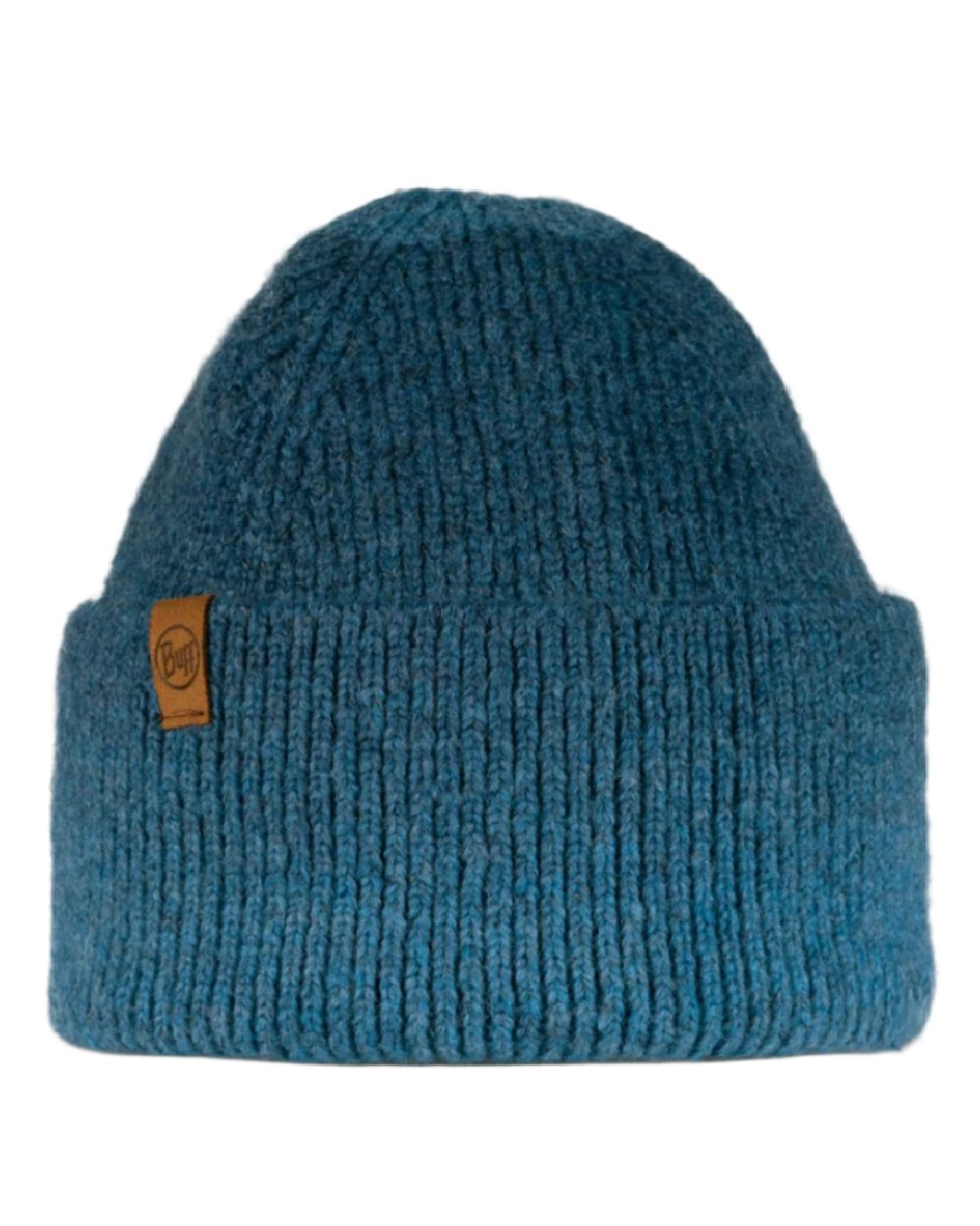 Denim Coloured Buff Knitted Marin Beanie on white background #colour_denim