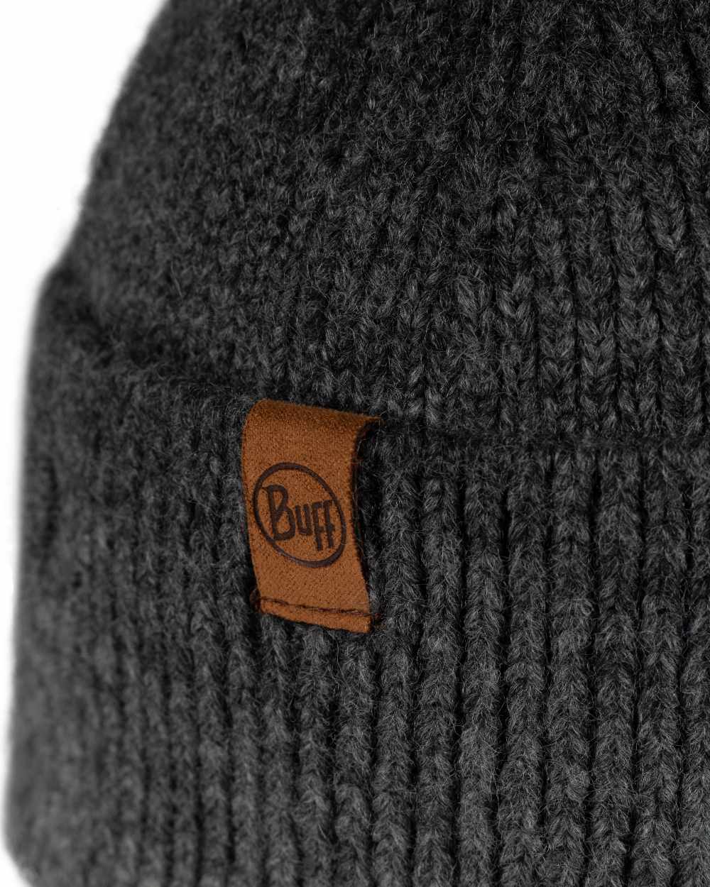 Graphite Coloured Buff Knitted Marin Beanie on white background #colour_graphite