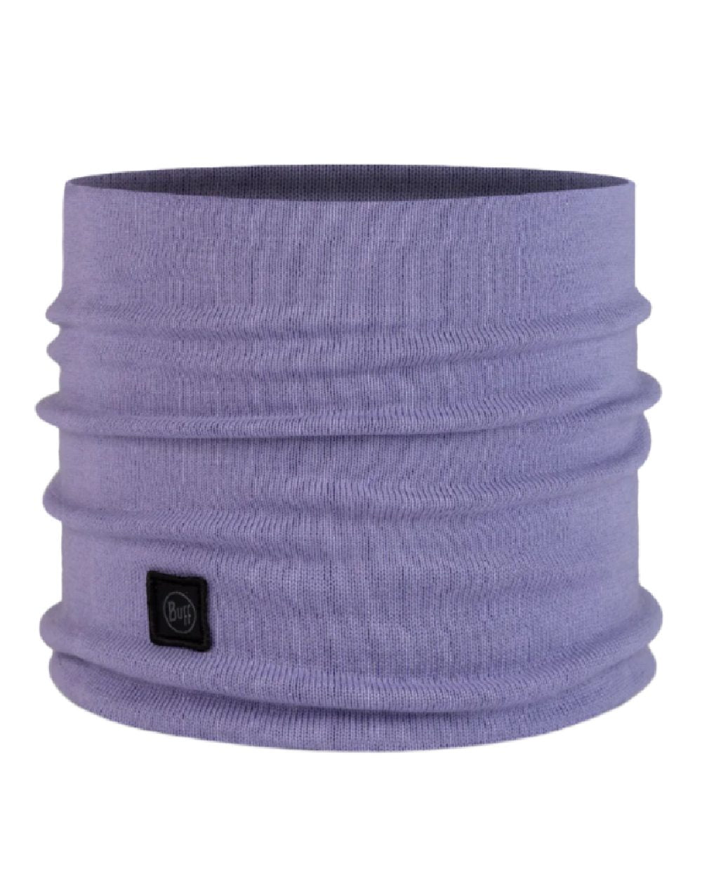 Iris Coloured Buff Knitted Neck Warmer on white background #colour_iris