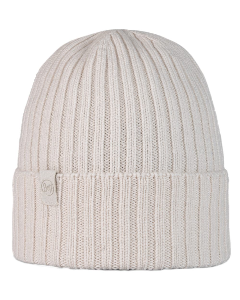 Ice Coloured Buff Knitted Norval Beanie on white background #colour_ice