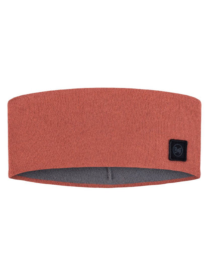 Crimson Coloured Buff Knitted Polar Headband on white background #colour_crimson