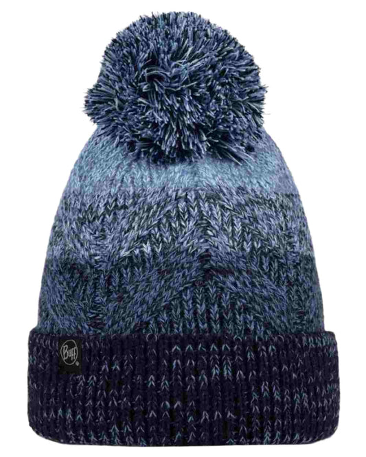 Water Coloured Buff Masha Knitted & Fleece Beanie on white background #colour_water