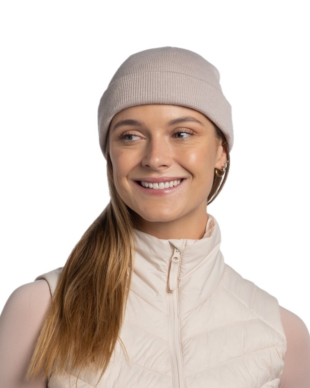 Birch Grey Coloured Buff Lilon Fisherman Knitted Beanie on white background #colour_birch-grey