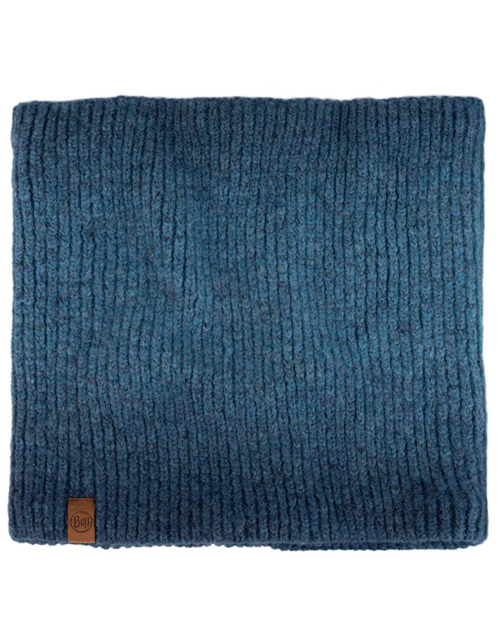 Denim Coloured Buff Marin Knitted & Polar Neck Warmer on white background #colour_denim