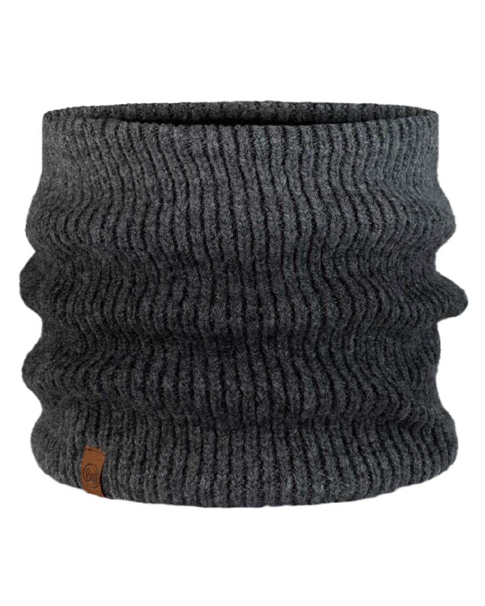 Graphite Coloured Buff Marin Knitted & Polar Neck Warmer on white background #colour_graphite