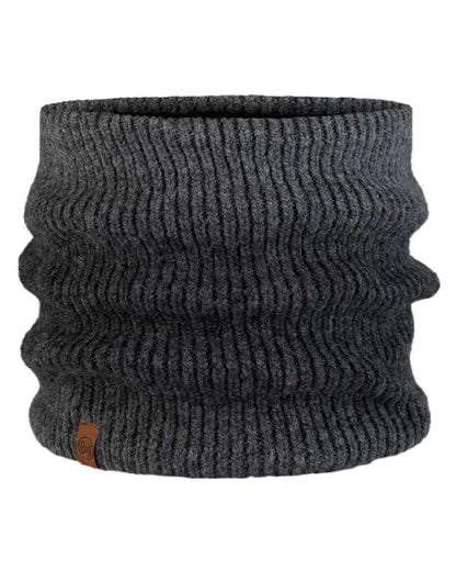 Graphite Coloured Buff Marin Knitted & Polar Neck Warmer on white background #colour_graphite