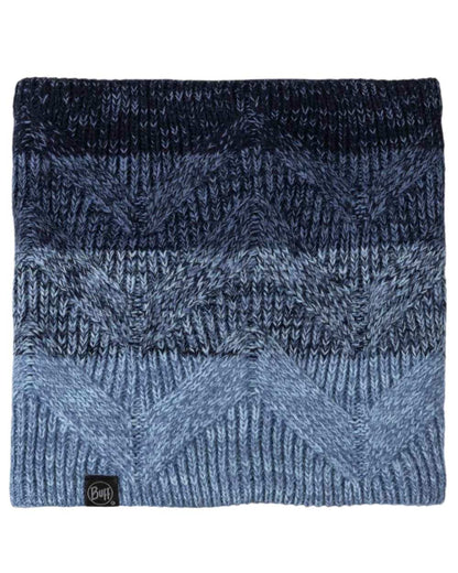 Water Coloured Buff Masha Knitted Polar Neck Warmer on white background #colour_water