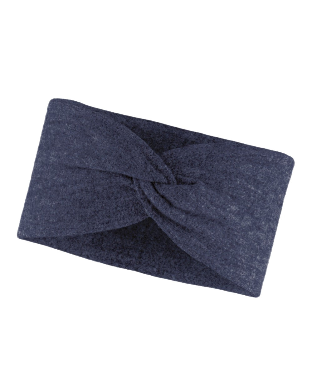 Navy Coloured Buff Merino Fleece Headband on white background #colour_navy