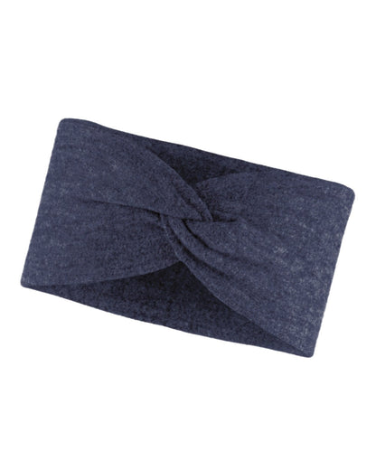 Navy Coloured Buff Merino Fleece Headband on white background #colour_navy
