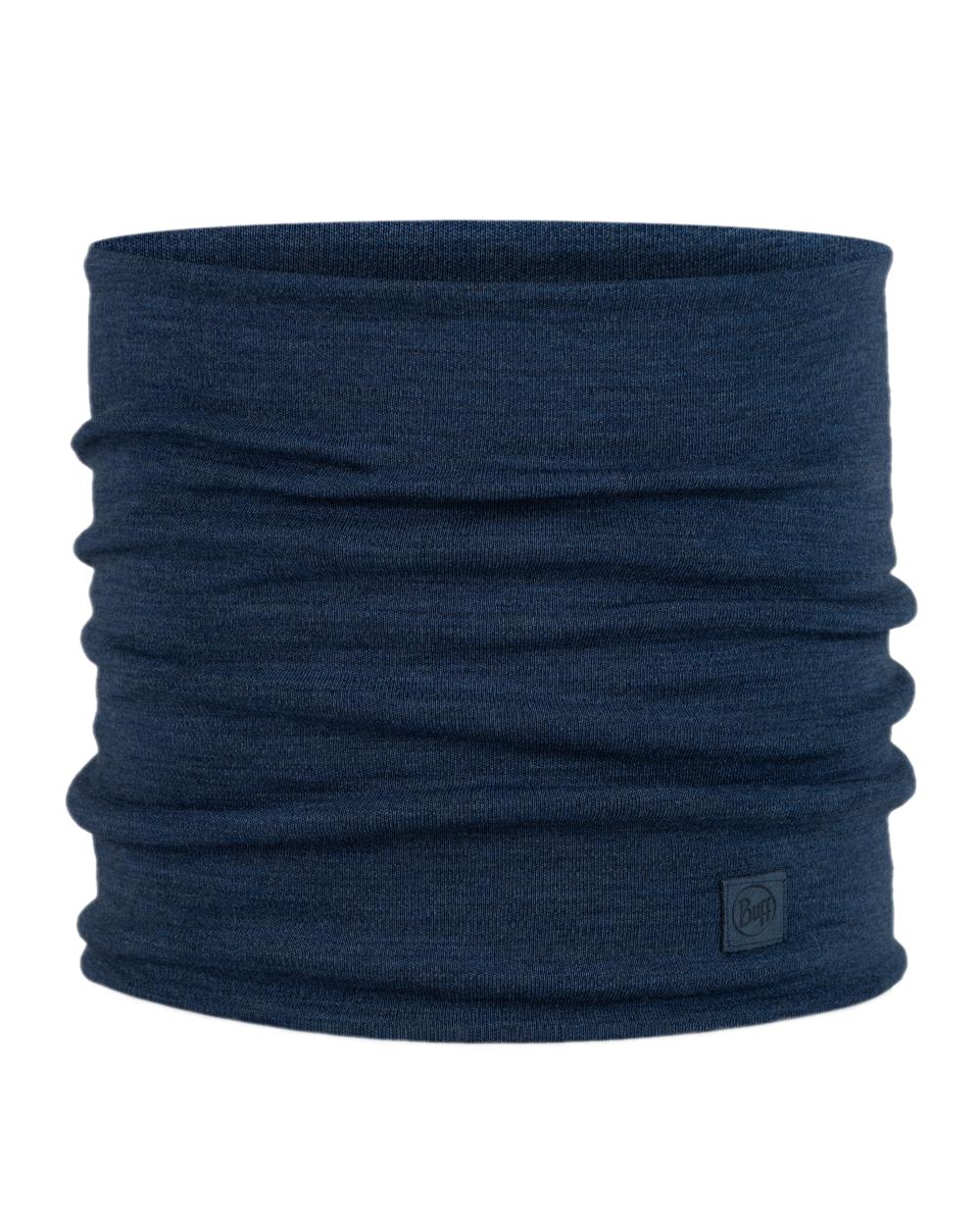Night Blue Coloured Buff Merino Heavyweight Neck Warmer on white background #colour_night-blue