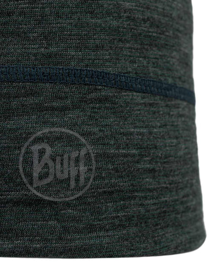 Forest Coloured Buff Merino Lightweight Beanie on white background #colour_forest