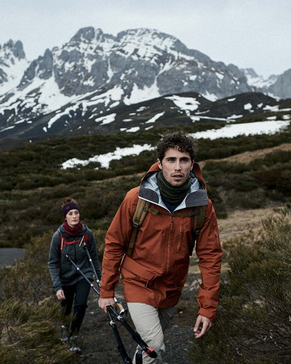 Bark Coloured Buff Merino Lightweight Neck Warmer on mountain background #colour_bark