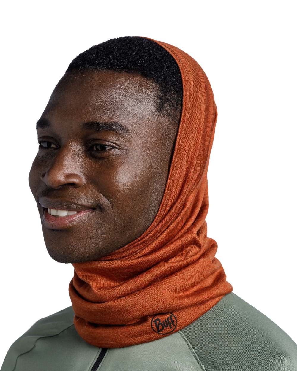 Cinnamon Coloured Buff Merino Lightweight Neck Warmer on white background #colour_cinnamon