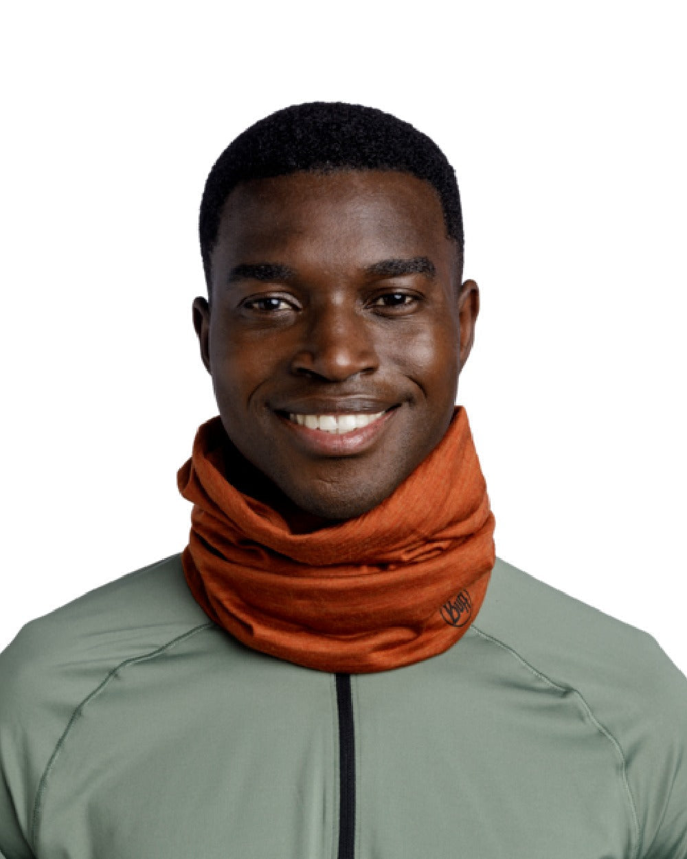 Cinnamon Coloured Buff Merino Lightweight Neck Warmer on white background #colour_cinnamon