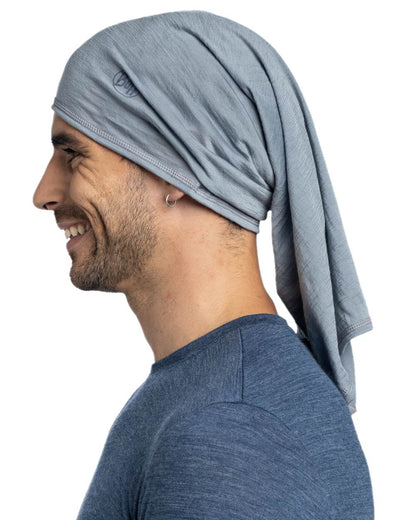 Flint Coloured Buff Merino Lightweight Neck Warmer on white background #colour_flint