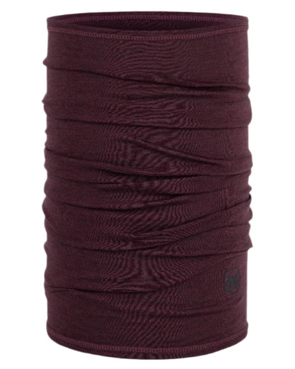 Garnet Coloured Buff Merino Lightweight Neck Warmer on white background #colour_garnet