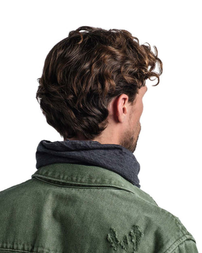 Grey Coloured Buff Merino Lightweight Neck Warmer on white background #colour_grey