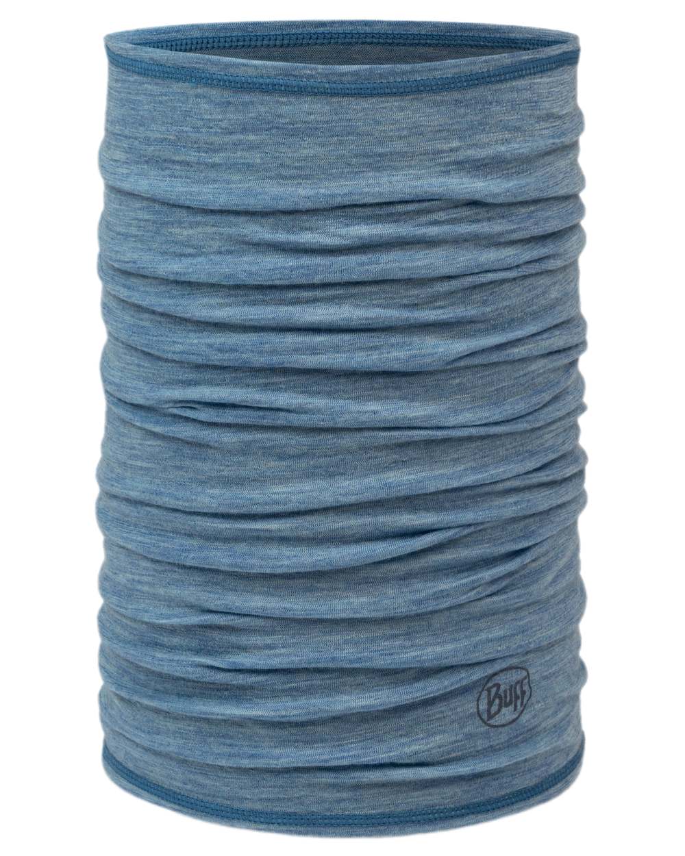 Lake Blue Coloured Buff Merino Lightweight Neck Warmer on white background #colour_lake-blue