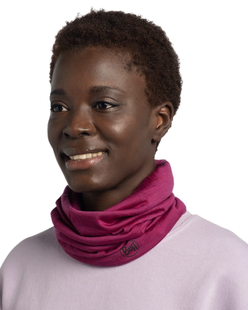 Magenta Coloured Buff Merino Lightweight Neck Warmer on white background #colour_magenta