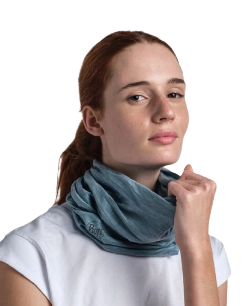Pool Coloured Buff Merino Lightweight Neck Warmer on white background #colour_pool