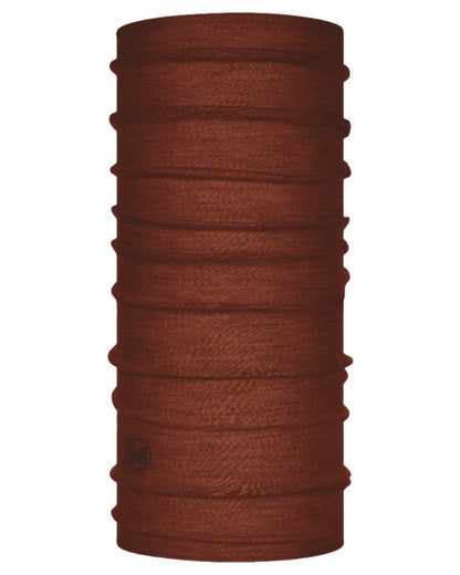 Sienna Coloured Buff Merino Lightweight Neck Warmer on white background #colour_sienna