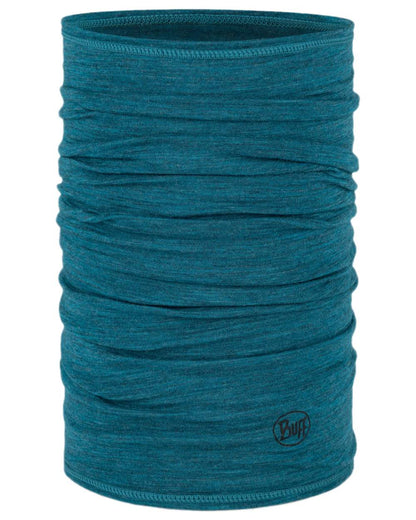 Teal Coloured Buff Merino Lightweight Neck Warmer on white background #colour_teal