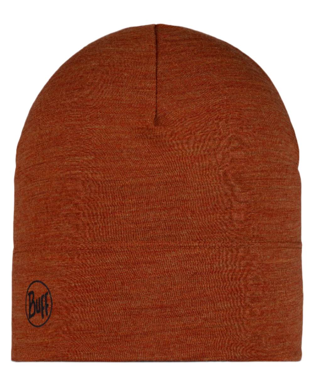 Cinnamon Coloured Buff Merino Midweight Beanie on white background #colour_cinnamon