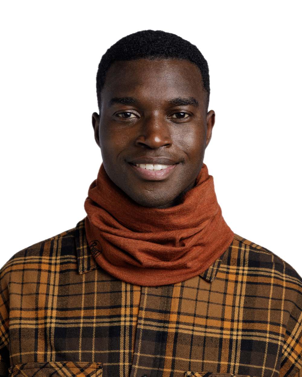 Cinnamon Coloured Buff Merino Midweight Neckwear on white background #colour_cinnamon