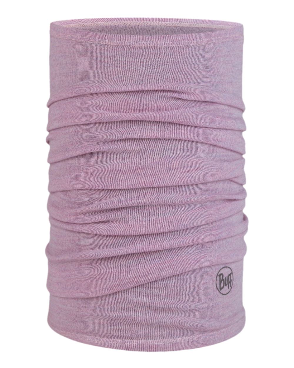 Lilac Sand Coloured Buff Merino Midweight Neckwear on white background #colour_lilac-sand