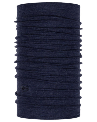 Night Blue Coloured Buff Merino Midweight Neckwear on white background #colour_night-blue