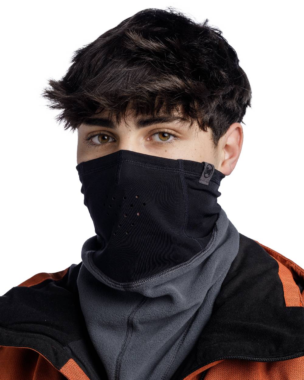 Graphite Coloured Buff Mountain Bandana on white background #colour_graphite