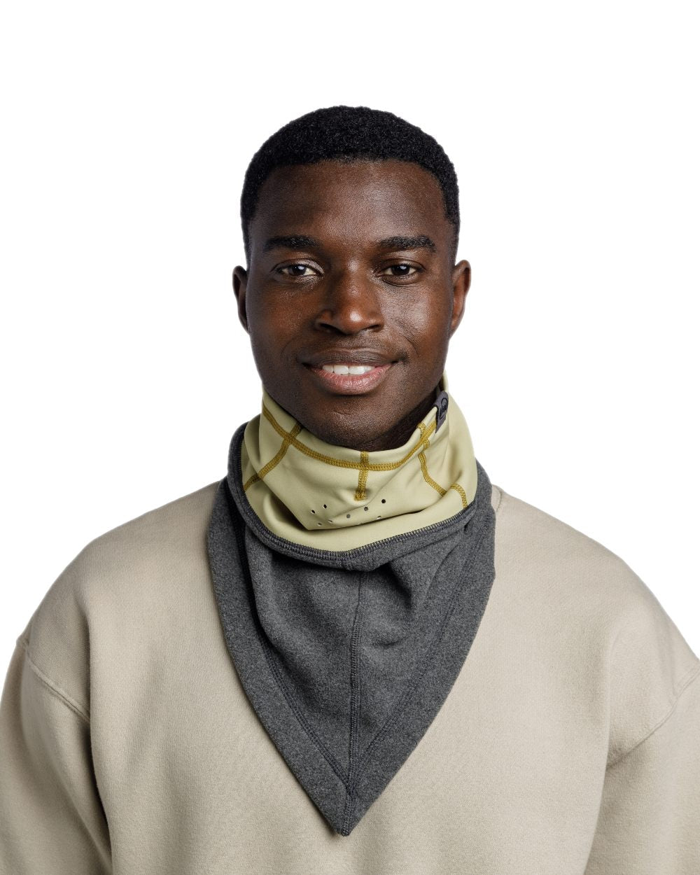 Grey Coloured Buff Mountain Bandana on white background #colour_grey