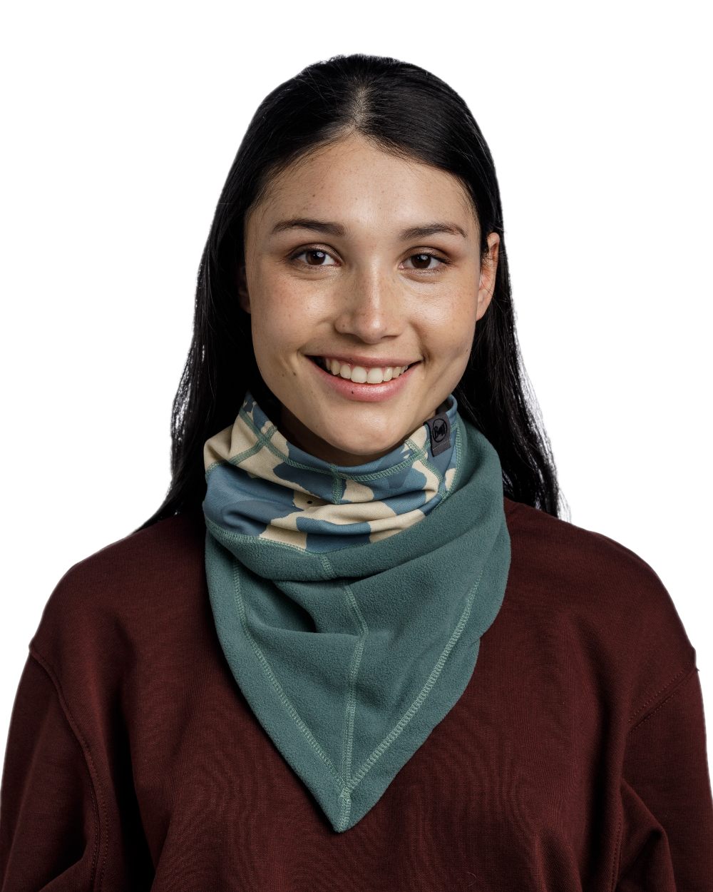 Silversage Coloured Buff Mountain Bandana on white background #colour_silversage
