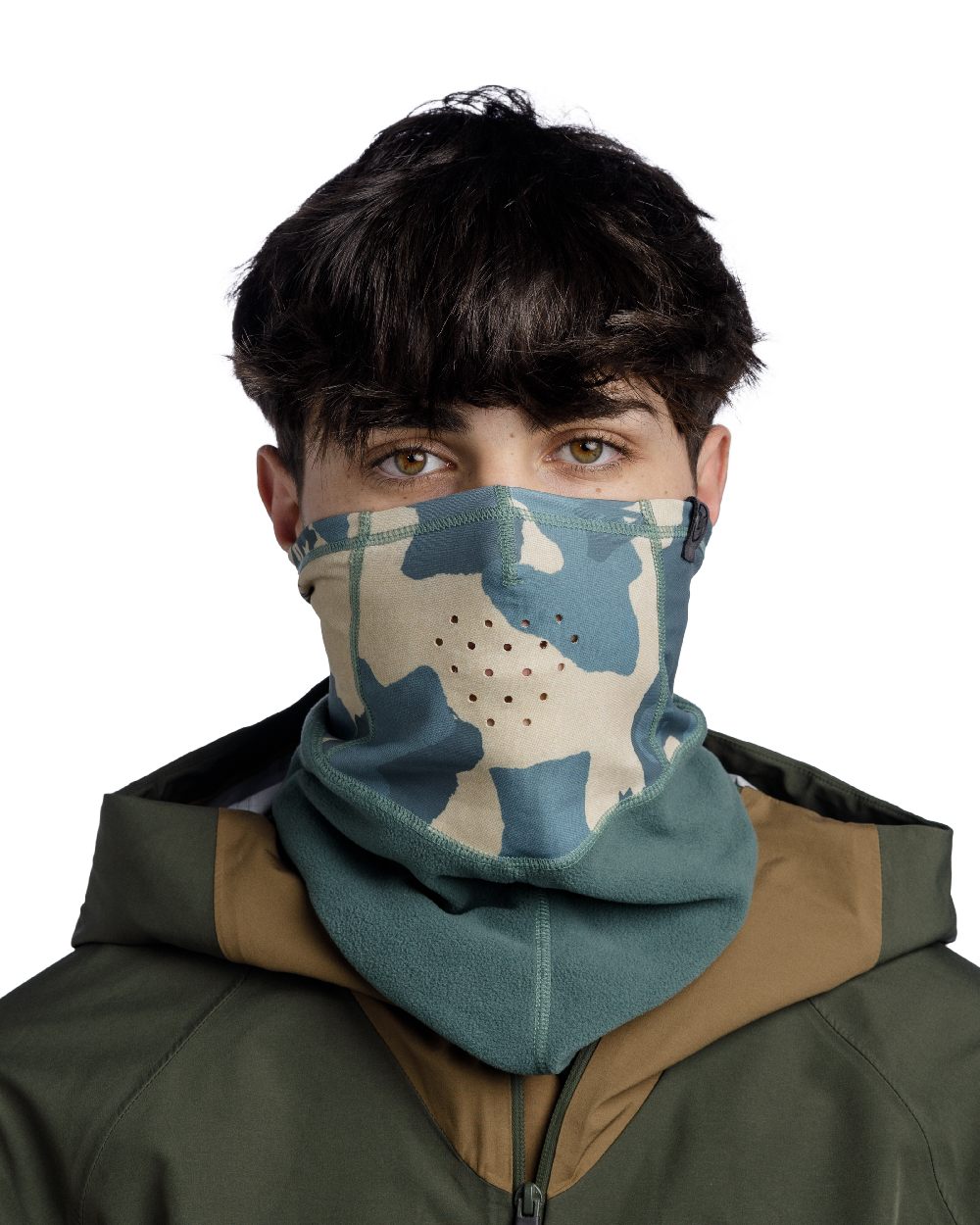 Silversage Coloured Buff Mountain Bandana on white background #colour_silversage